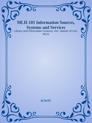 MLII-101 Information Sources, Systems and Services